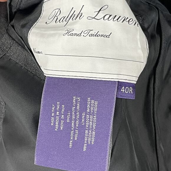 Ralph Lauren Purple Label Wool Blazer Sport Coat Mens 40R Gray Italy FLAWS - Picture 4 of 16